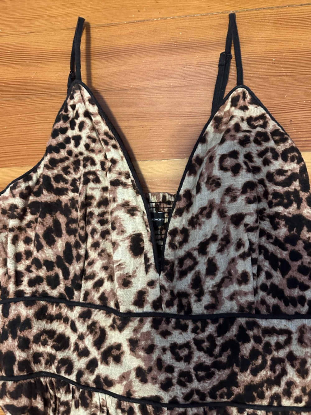 INC International Concepts Leopard-Print Wide-Leg Jumpsuit - Tan & Black - Picture 5 of 7